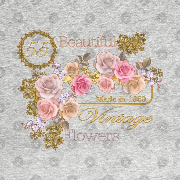 Vintage Roses- A Special 55th Birthday Gift for Her by KrasiStaleva